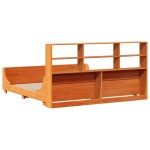 vidaXL Pat cu bibliotecă fără saltea maro ceruit 200x200 cm lemn masiv