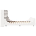 vidaXL Pat cu bibliotecă fără saltea, alb, 180x200 cm, lemn masiv