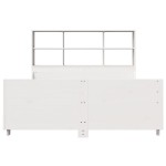 vidaXL Pat cu bibliotecă fără saltea, alb, 160x200 cm, lemn masiv