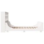 vidaXL Pat cu bibliotecă fără saltea, alb, 160x200 cm, lemn masiv