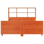 vidaXL Pat cu bibliotecă fără saltea maro ceruit 150x200 cm lemn masiv