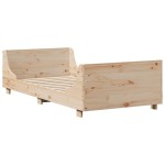 vidaXL Pat cu bibliotecă fără saltea, 90x200 cm, lemn masiv vidaXL Pat cu bibliotecă fără saltea, 90x200 cm, lemn masiv