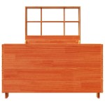 vidaXL Pat cu bibliotecă fără saltea, maro, 90x200 cm, lemn masiv vidaXL Pat cu bibliotecă fără saltea, maro, 90x200 cm, lemn masiv