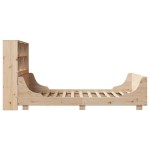 vidaXL Pat cu bibliotecă fără saltea, 140x190 cm, lemn masiv vidaXL Pat cu bibliotecă fără saltea, 140x190 cm, lemn masiv