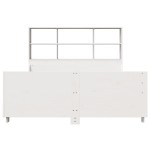 vidaXL Pat cu bibliotecă fără saltea, alb, 120x190 cm, lemn masiv
