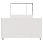 vidaXL Pat cu bibliotecă fără saltea, alb, 90x190 cm, lemn masiv