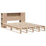 vidaXL Pat cu bibliotecă fără saltea, 120x200 cm, lemn masiv vidaXL Pat cu bibliotecă fără saltea, 120x200 cm, lemn masiv