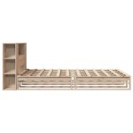 vidaXL Pat cu bibliotecă fără saltea, 120x200 cm, lemn masiv vidaXL Pat cu bibliotecă fără saltea, 120x200 cm, lemn masiv