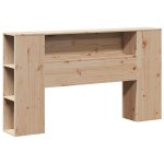 vidaXL Pat cu bibliotecă fără saltea, 150x200 cm, lemn masiv