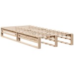 vidaXL Pat cu bibliotecă fără saltea, 90x190 cm, lemn masiv vidaXL Pat cu bibliotecă fără saltea, 90x190 cm, lemn masiv