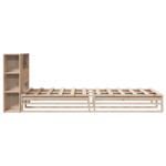 vidaXL Pat cu bibliotecă fără saltea, 90x190 cm, lemn masiv vidaXL Pat cu bibliotecă fără saltea, 90x190 cm, lemn masiv
