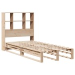 vidaXL Pat cu bibliotecă fără saltea, 90x200 cm, lemn masiv vidaXL Pat cu bibliotecă fără saltea, 90x200 cm, lemn masiv