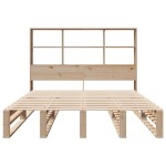 vidaXL Pat cu bibliotecă fără saltea, 120x200 cm, lemn masiv vidaXL Pat cu bibliotecă fără saltea, 120x200 cm, lemn masiv