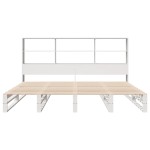 vidaXL Pat cu bibliotecă fără saltea, alb, 180x200 cm, lemn masiv
