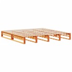 vidaXL Pat cu bibliotecă fără saltea maro ceruit 180x200 cm lemn masiv