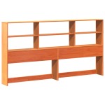 vidaXL Pat cu bibliotecă fără saltea maro ceruit 180x200 cm lemn masiv