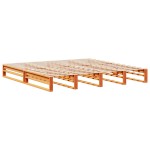 vidaXL Pat cu bibliotecă fără saltea maro ceruit 200x200 cm lemn masiv