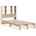 vidaXL Pat cu bibliotecă fără saltea, 90x190 cm, lemn masiv vidaXL Pat cu bibliotecă fără saltea, 90x190 cm, lemn masiv