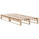 vidaXL Pat cu bibliotecă fără saltea, 90x200 cm, lemn masiv pin vidaXL Pat cu bibliotecă fără saltea, 90x200 cm, lemn masiv pin