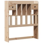 vidaXL Pat cu bibliotecă fără saltea, 90x200 cm, lemn masiv pin vidaXL Pat cu bibliotecă fără saltea, 90x200 cm, lemn masiv pin