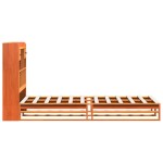 vidaXL Pat cu bibliotecă fără saltea, maro, 100x200 cm, lemn masiv pin vidaXL Pat cu bibliotecă fără saltea, maro, 100x200 cm, lemn masiv pin
