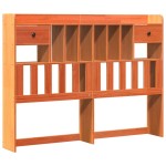 vidaXL Pat cu bibliotecă fără saltea maro 150x200 cm lemn masiv de pin