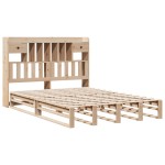 vidaXL Pat cu bibliotecă fără saltea, 160x200 cm, lemn masiv de pin