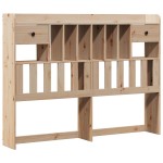 vidaXL Pat cu bibliotecă fără saltea, 160x200 cm, lemn masiv de pin