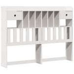 vidaXL Pat cu bibliotecă fără saltea, alb, 160x200 cm, lemn masiv pin