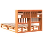 vidaXL Pat cu bibliotecă fără saltea maro 160x200 cm lemn masiv de pin vidaXL Pat cu bibliotecă fără saltea maro 160x200 cm lemn masiv de pin
