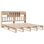 vidaXL Pat cu bibliotecă fără saltea, 180x200 cm, lemn masiv de pin