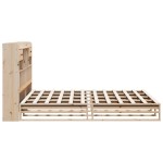vidaXL Pat cu bibliotecă fără saltea, 180x200 cm, lemn masiv de pin