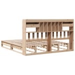 vidaXL Pat cu bibliotecă fără saltea, 180x200 cm, lemn masiv de pin