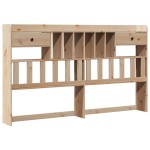 vidaXL Pat cu bibliotecă fără saltea, 180x200 cm, lemn masiv de pin