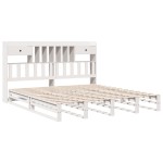 vidaXL Pat cu bibliotecă fără saltea, 180x200 cm, lemn masiv de pin