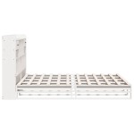 vidaXL Pat cu bibliotecă fără saltea, 180x200 cm, lemn masiv de pin