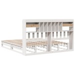 vidaXL Pat cu bibliotecă fără saltea, 180x200 cm, lemn masiv de pin