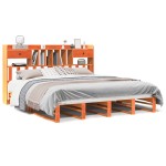 vidaXL Pat cu bibliotecă fără saltea maro 180x200 cm lemn masiv de pin