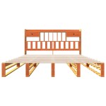 vidaXL Pat cu bibliotecă fără saltea maro 180x200 cm lemn masiv de pin