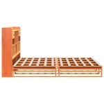 vidaXL Pat cu bibliotecă fără saltea maro 180x200 cm lemn masiv de pin