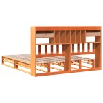 vidaXL Pat cu bibliotecă fără saltea maro 180x200 cm lemn masiv de pin