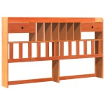 vidaXL Pat cu bibliotecă fără saltea maro 180x200 cm lemn masiv de pin