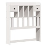vidaXL Pat cu bibliotecă fără saltea, alb, 90x190 cm, lemn masiv pin
