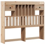 vidaXL Pat cu bibliotecă fără saltea, 135x190 cm, lemn masiv de pin vidaXL Pat cu bibliotecă fără saltea, 135x190 cm, lemn masiv de pin