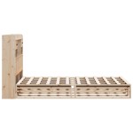 vidaXL Pat cu bibliotecă fără saltea, 135x190 cm, lemn masiv de pin vidaXL Pat cu bibliotecă fără saltea, 135x190 cm, lemn masiv de pin