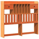 vidaXL Pat cu bibliotecă fără saltea maro 135x190 cm lemn masiv de pin