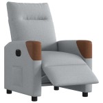 vidaXL Fotoliu rabatabil electric, gri deschis, textil
