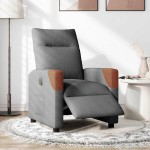 vidaXL Fotoliu rabatabil electric, gri închis, material textil