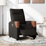 vidaXL Fotoliu rabatabil electric, negru, material textil