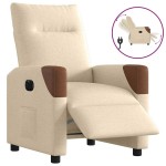 vidaXL Fotoliu rabatabil electric, crem, material textil